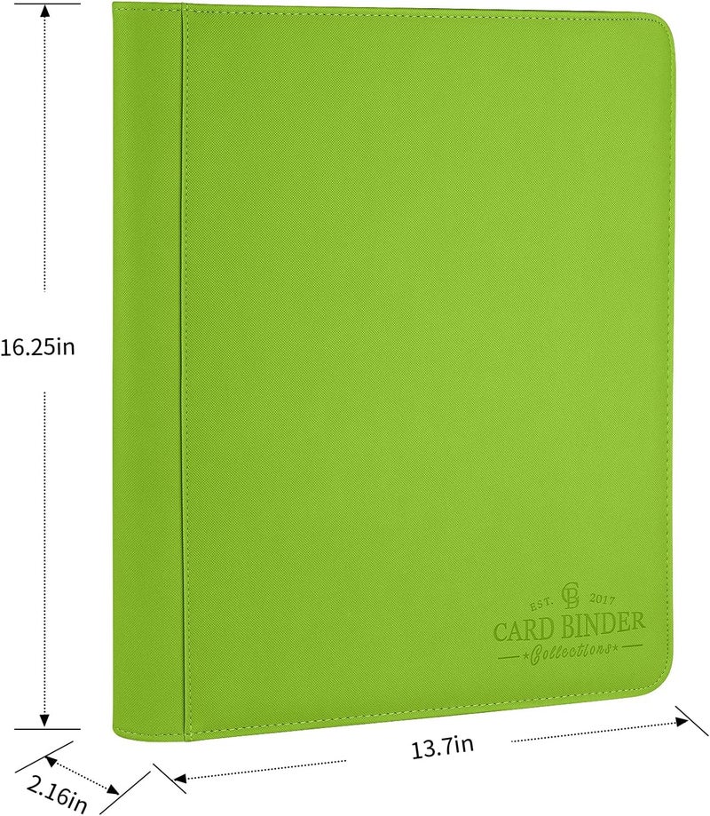CARDBINDER Toploader Binder,Toploader Hard Cases, 9-Pocket Pages Sleeves Hold up 288 Cards.Toploader Card Binder with Sleeves for “3×4” rigid，Card Holder(Grass Green) - Image 2